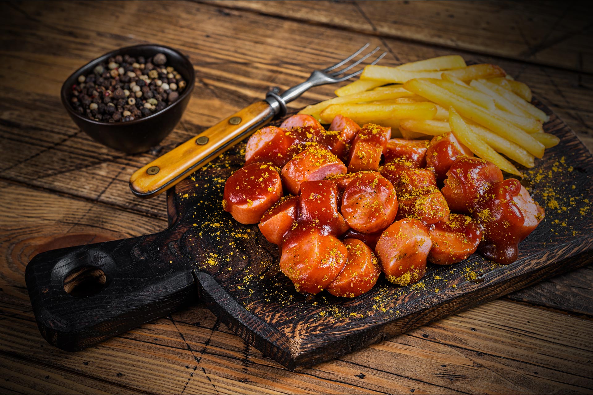 Leckere Currywurst frisch zubereitet – würzig, saftig und mit perfekter Currysauce bei S-FACTORY in Meppen.