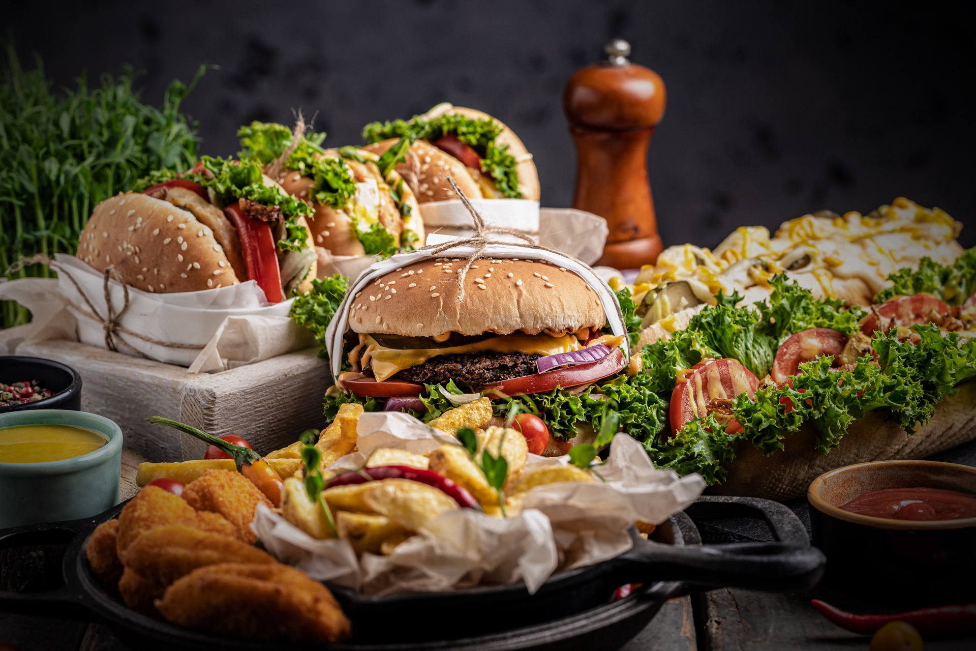 Frisch zubereiteter Burger mit saftigem Patty und knusprigen Pommes – herzhaft, lecker und perfekt für den großen Hunger bei S-FACTORY in Meppen.