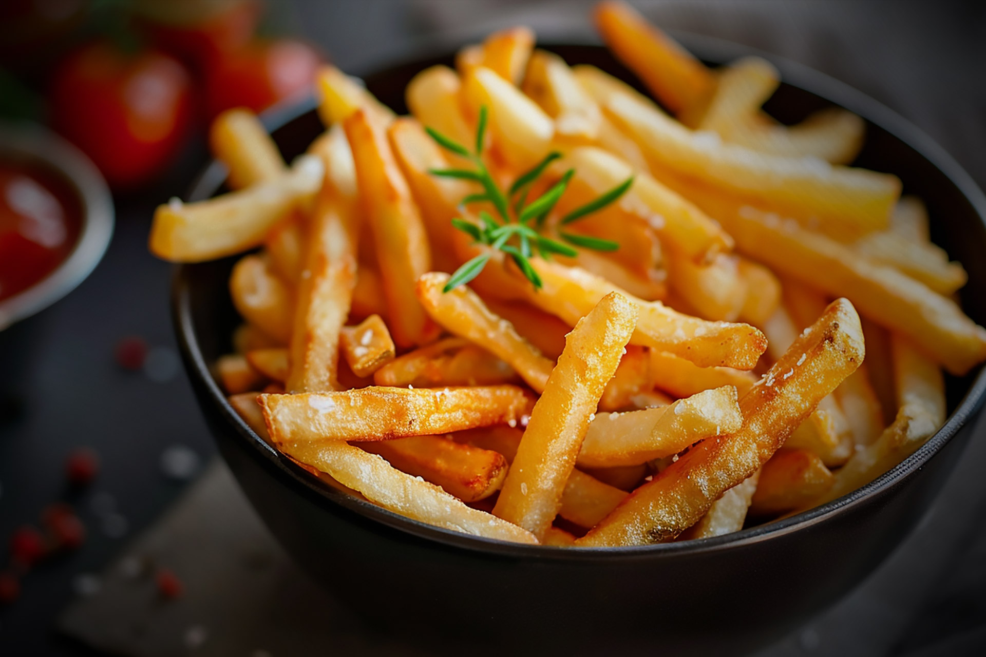 Frische, goldbraune Pommes – knusprig, heiß und perfekt gewürzt. Der ideale Snack bei S-FACTORY in Meppen.